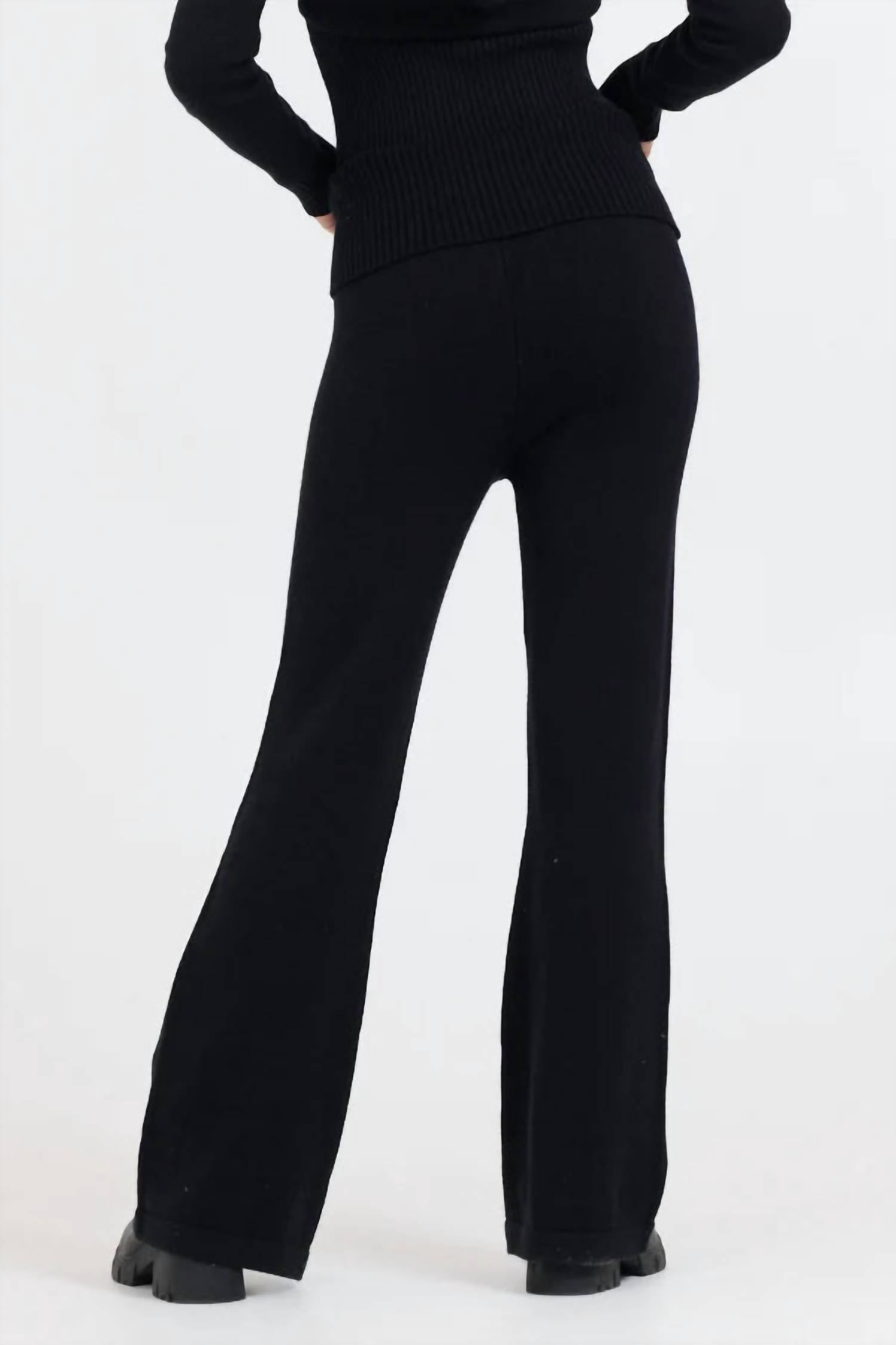 Vintage Havana - Slim Fit Knit Fold Over Flare Pant