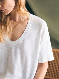 Faherty - Linen V Neck Tee