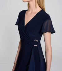 Joseph Ribkoff - Knee Length V-neck Wrap Dress