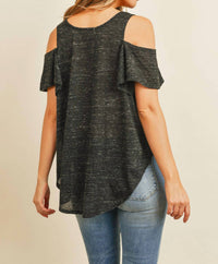 L.A. Hearts - Cold Shoulder Scoop Neck Curved Hem Top