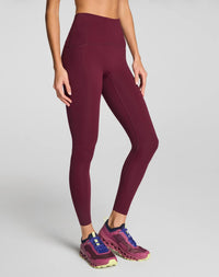 Spanx Booty Boost Full Length Leggings in plum berry - women's pants - detail view