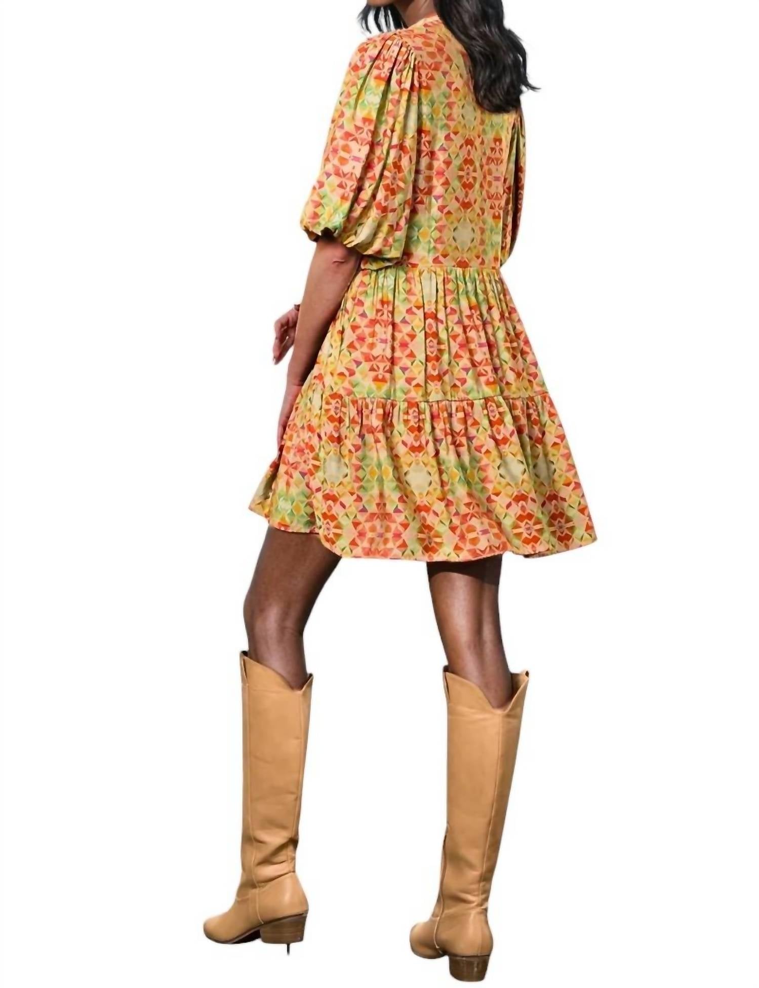 Thml - Lindsey Puff Sleeve Print Dress