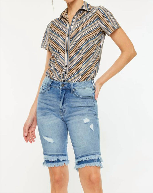 Kancan - High-rise Bermuda Shorts