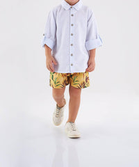 Up Baby - Linen Shirt & Microfiber Bermuda Shorts Set