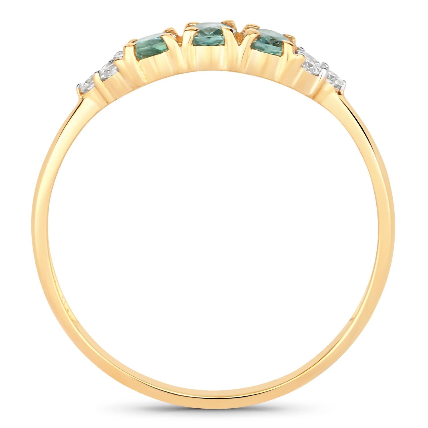 Diana M Jewels Women's Oval Natural Alexandrite Fashion Ring (0.50 Ct) - Delicate in 18k yellow gold - women's jewelry - detail view