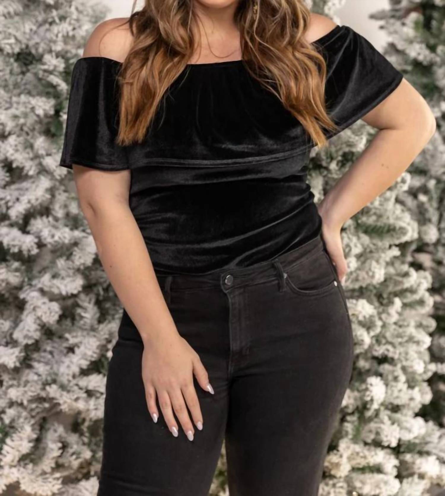 Jess Lea - Just A Crush Velvet Bodysuit - Plus