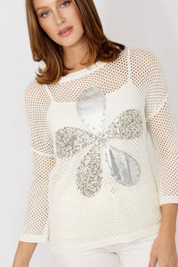 Frank Lyman - Saphine Sequin Floral Embellished Sweater