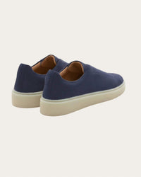 Fabiano Ricci Men's Velour Abisso Suede Slip-on Sneakers in navy blue - men's sneaker - alternate view