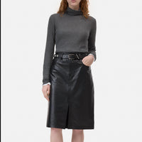 CLOSED Highneck Turtleneck Longsleeve Tee in grey - women's long sleeve top - detail view