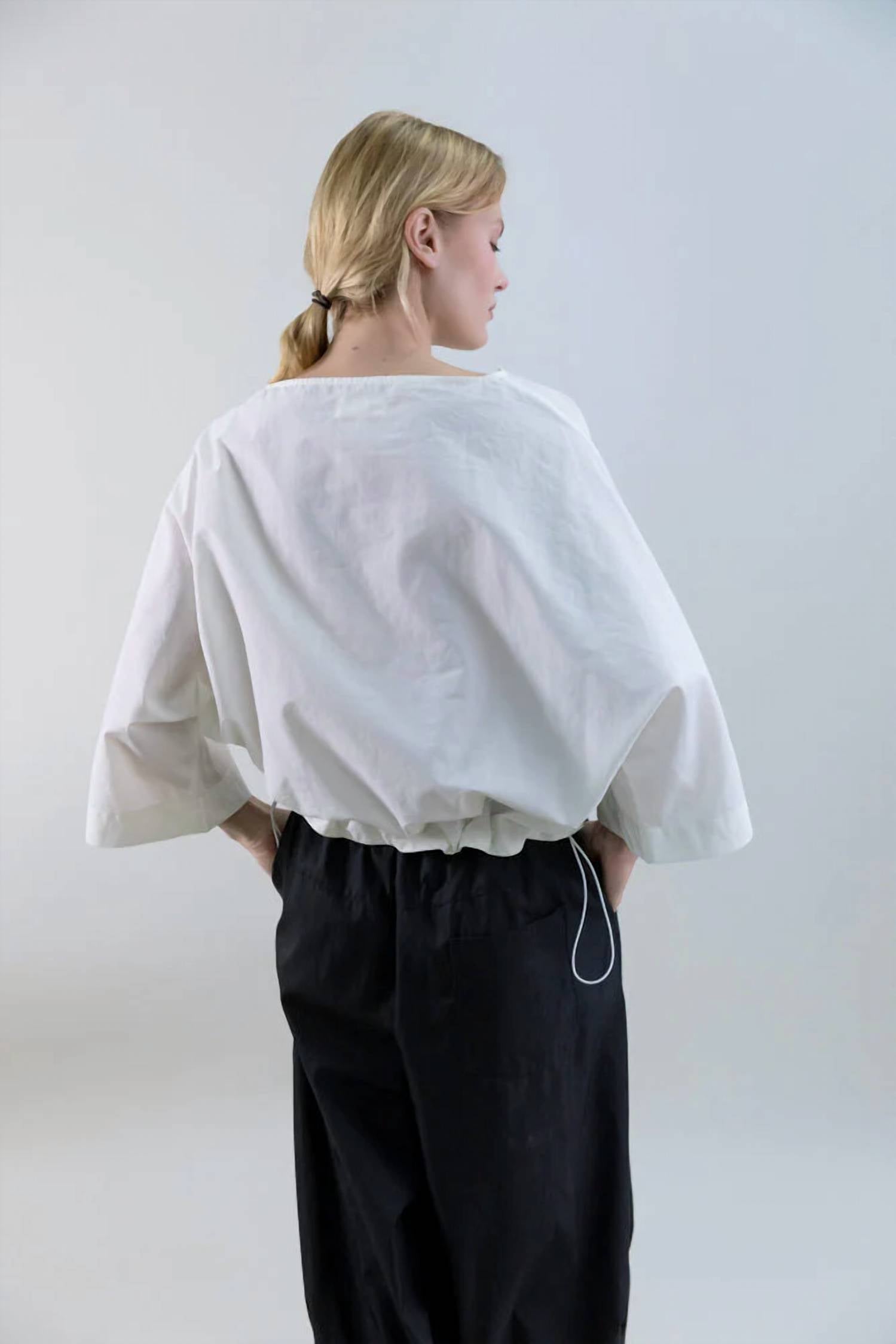 Psophia - Muted Peony Study Oversized Drawstring Top