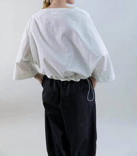 Psophia - Muted Peony Study Oversized Drawstring Top