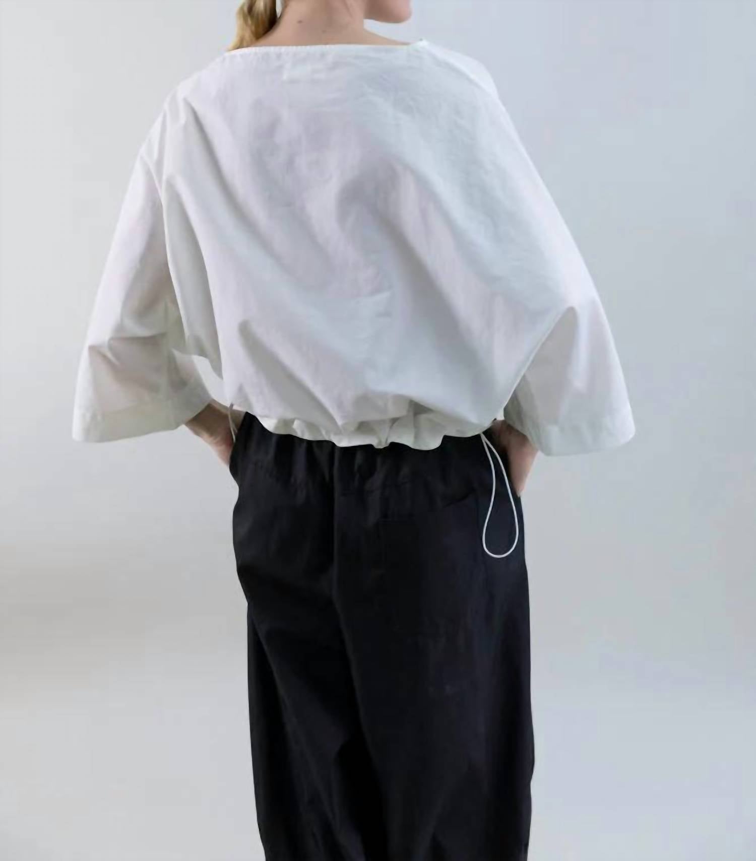 Psophia - Muted Peony Study Oversized Drawstring Top