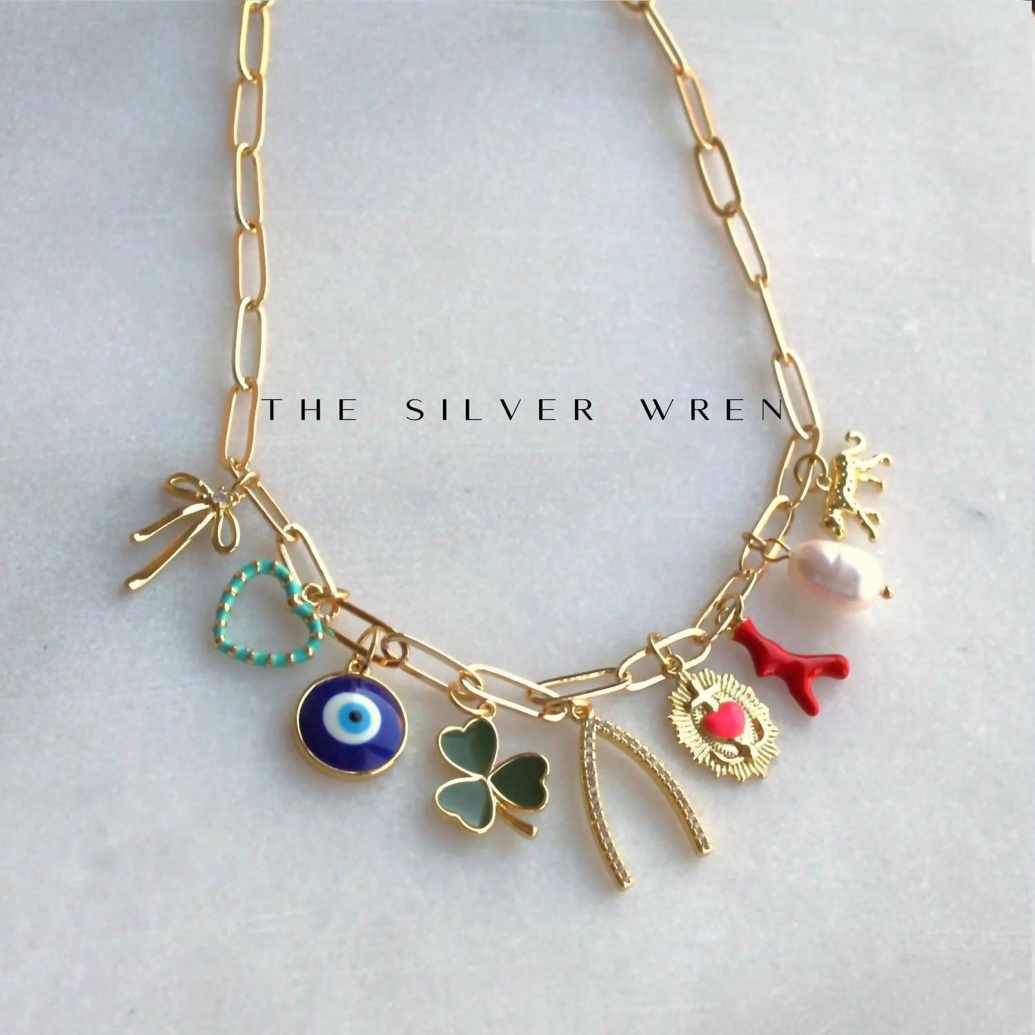 The Silver Wren - Women's Mixed Charm Necklace