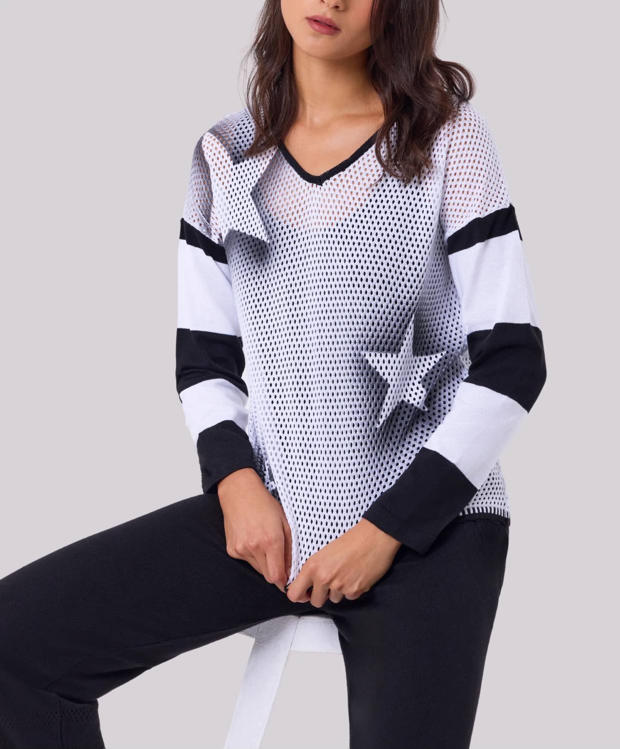 Angel Apparel - Star Crochet Knit Top