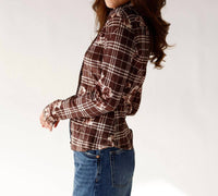 Bailey Rose Rosewood Button Up Top in brown - women's long sleeve top - alternate view