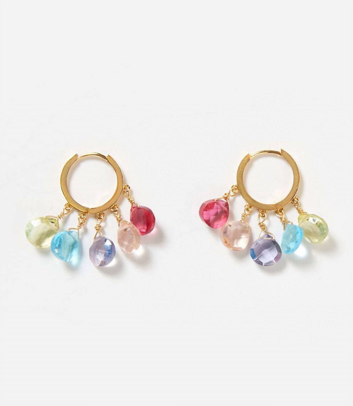 Native Gem - Women's Gemstone Huggie Earrings