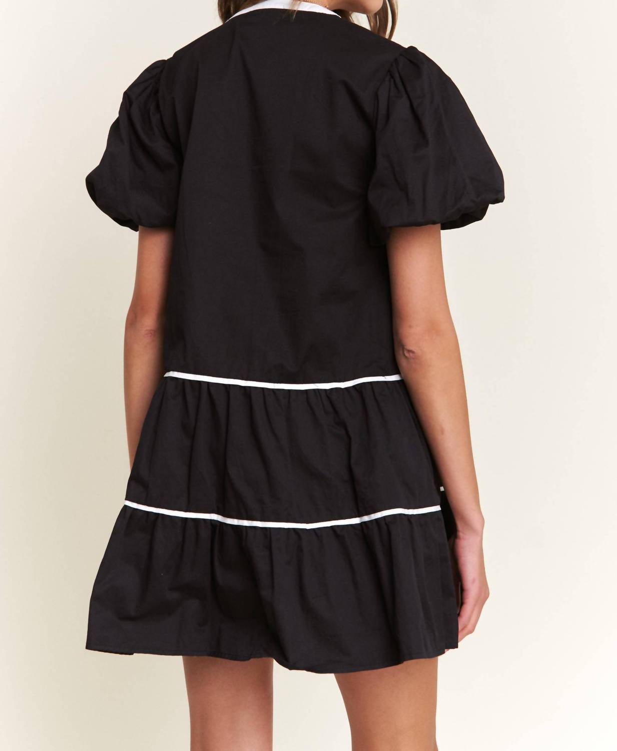 In The Beginning - Contrast Detail Mini Dress