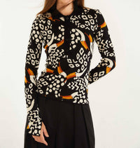 Farm Rio - Tucanissimo Long Sleeve Polo Knit Top