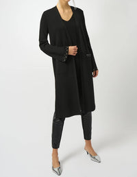 Joseph Ribkoff - Studded Long Sweater Knit Cardigan