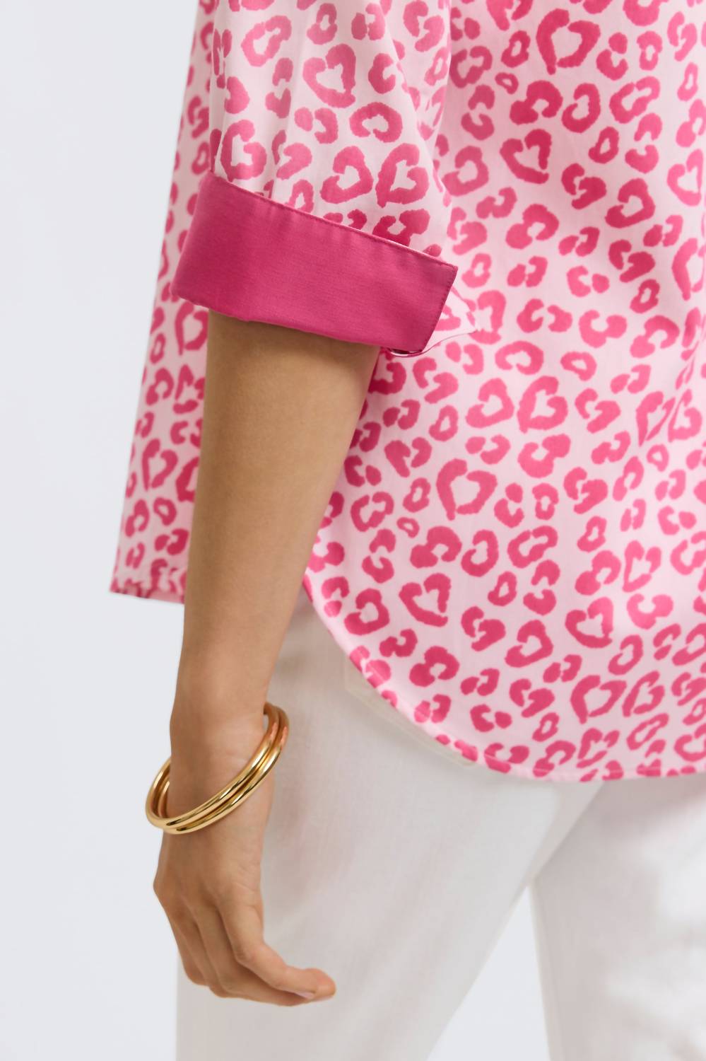 Foxcroft - Margie Tonal Cheetah Three Quarter Sleeve Shirt