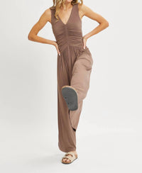 Sweet Lovely By Jen - Jersey Knit Sleeveless One-piece Jumpsuit