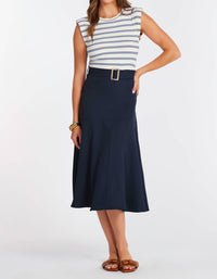 bishop + young Kristopher Twofer Midi Dress in indigo - women's dress