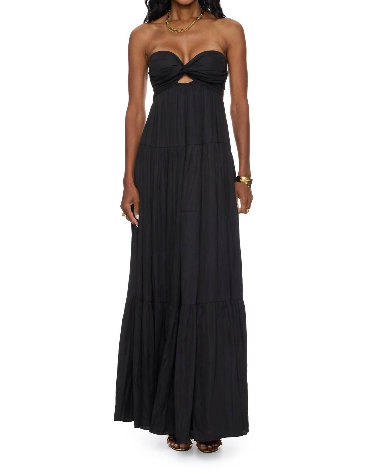 Sky to Moon Paulina Strapless Maxi Dress in black - women's dress