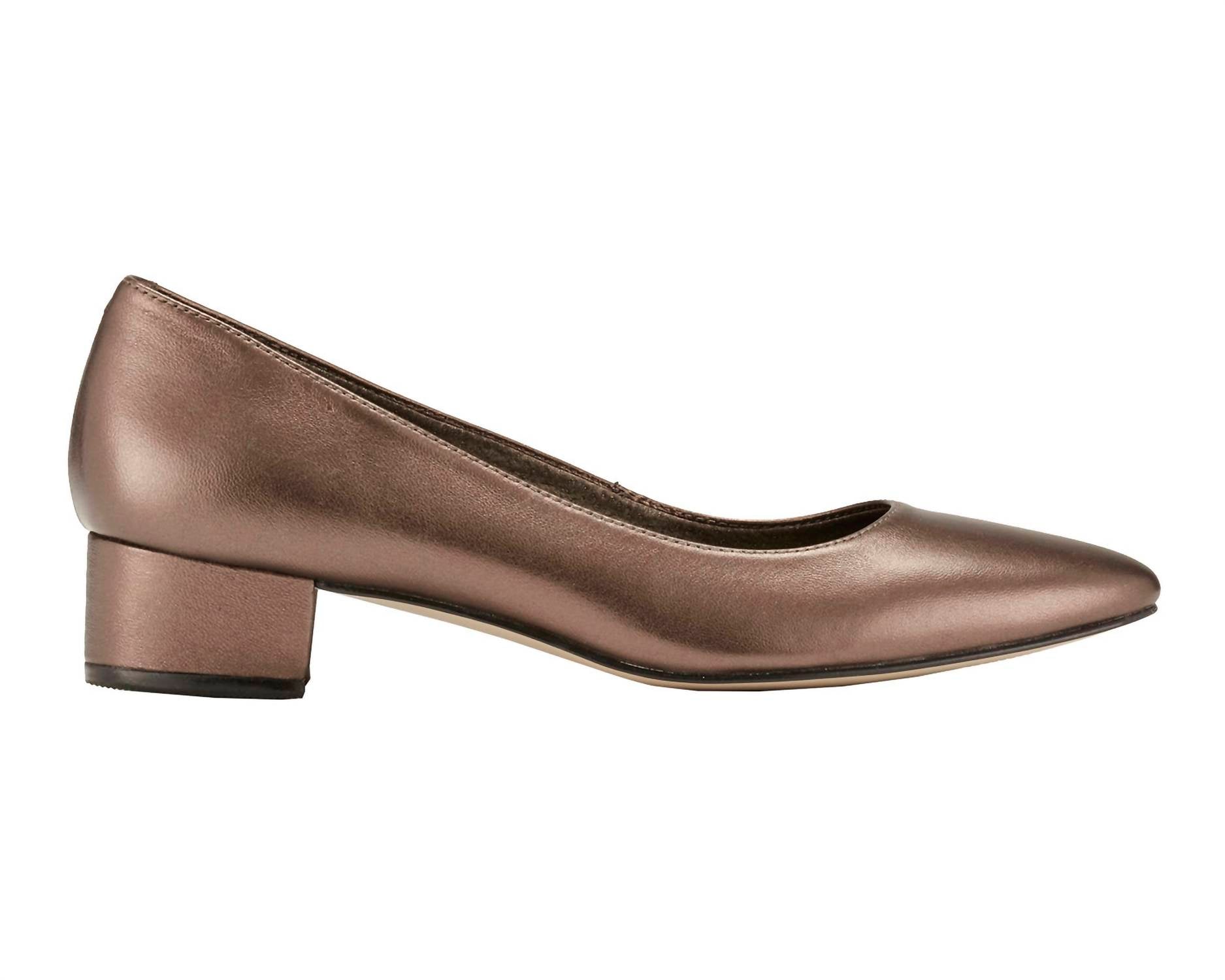 Ros Hommerson Women's Heidi Ii Pumps in bronze leather - women's heels - detail view