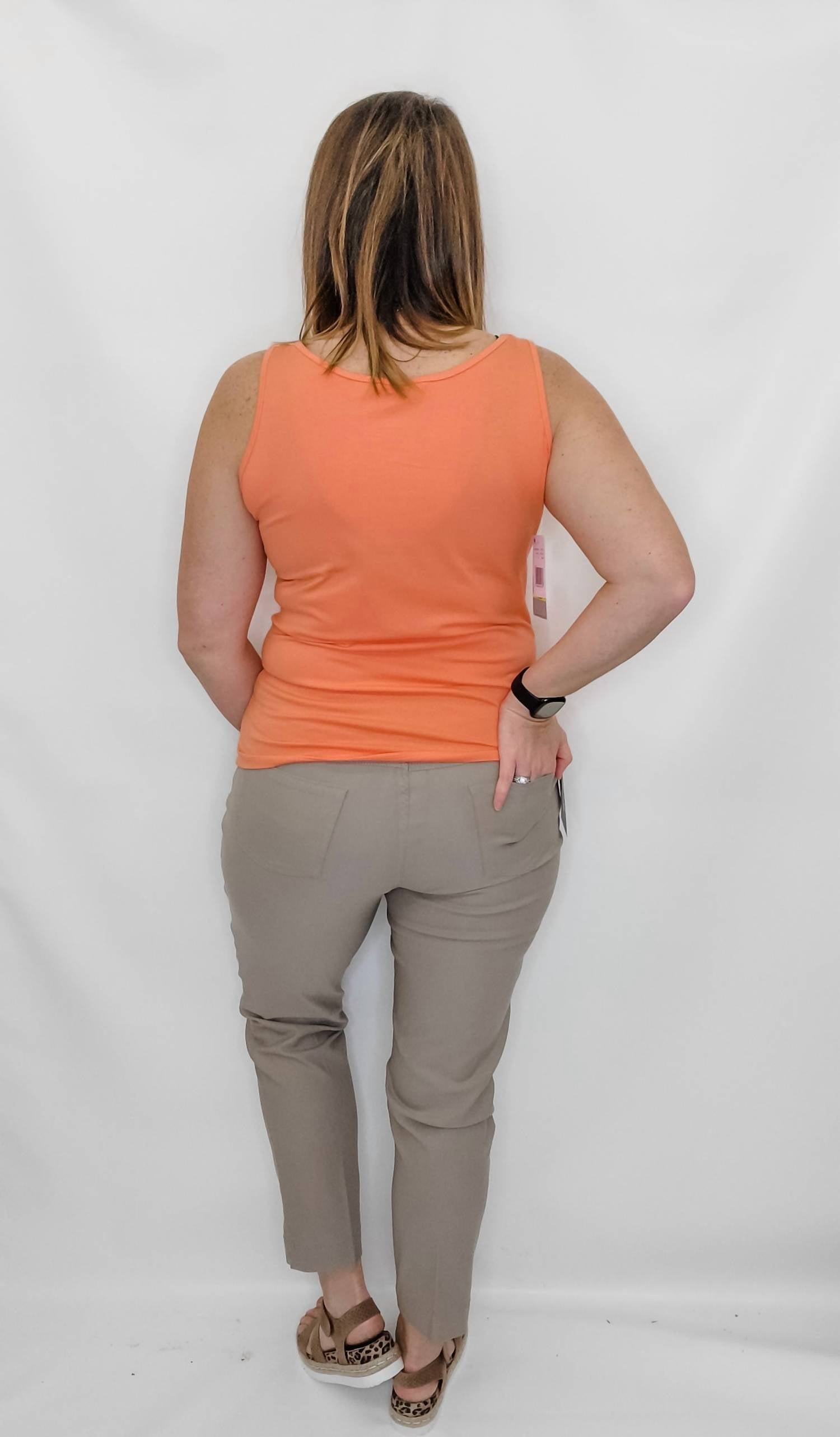 Slimsation By Multiples - Pull On Twill Ankle Pants