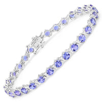 Diana M Jewels Women's Round Natural Tanzanite Bracelet (6.93 Ct) - Elegant in 14k white gold - women's jewelry