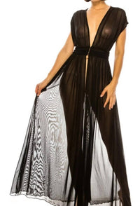 A3 Design - Solid Mesh Cover Up Duster
