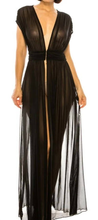 A3 Design - Solid Mesh Cover Up Duster