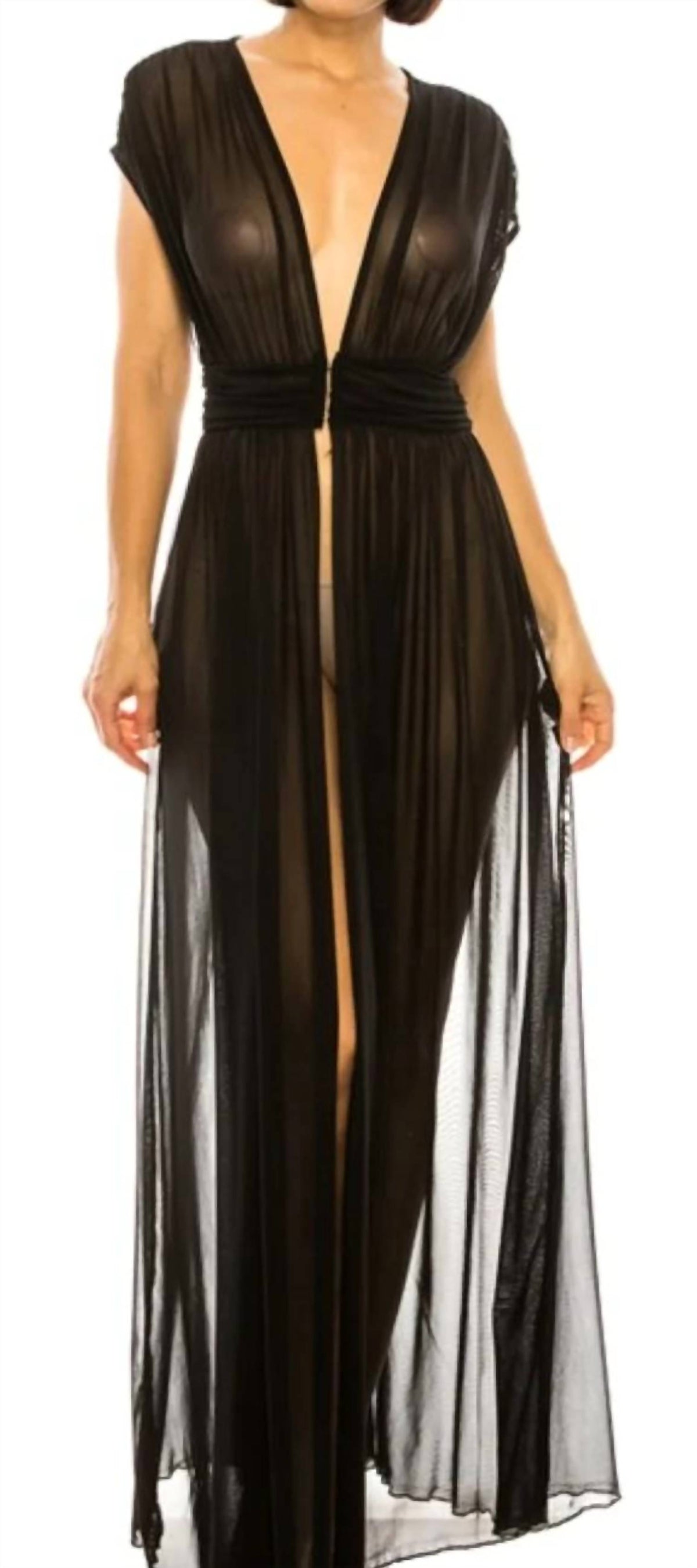 A3 Design - Solid Mesh Cover Up Duster