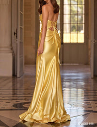 Sherri Hill - High Slit Lace-up Back Dress