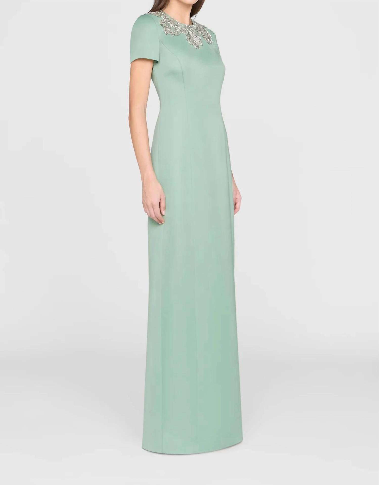 Theia - Sorelia Floral Beaded Gown