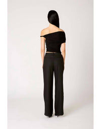 NIA Zephrya One-shoulder Neckline Top in black - women's shirt - detail view