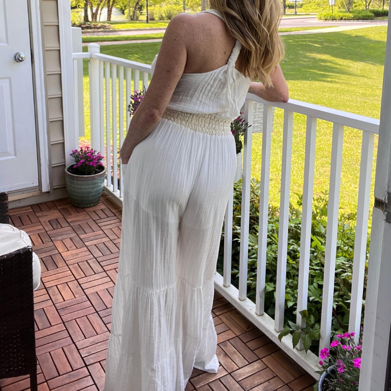 Gauze Embroidered Jumpsuit