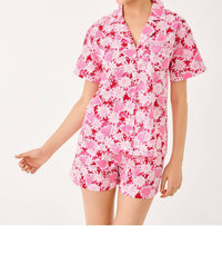 Lilly Pulitzer Mari Pajama Button-up Top in coconut dear heart - women's intimate