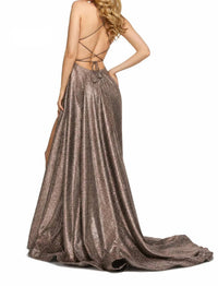 Sherri Hill - Glitter Lace-up Back Gown