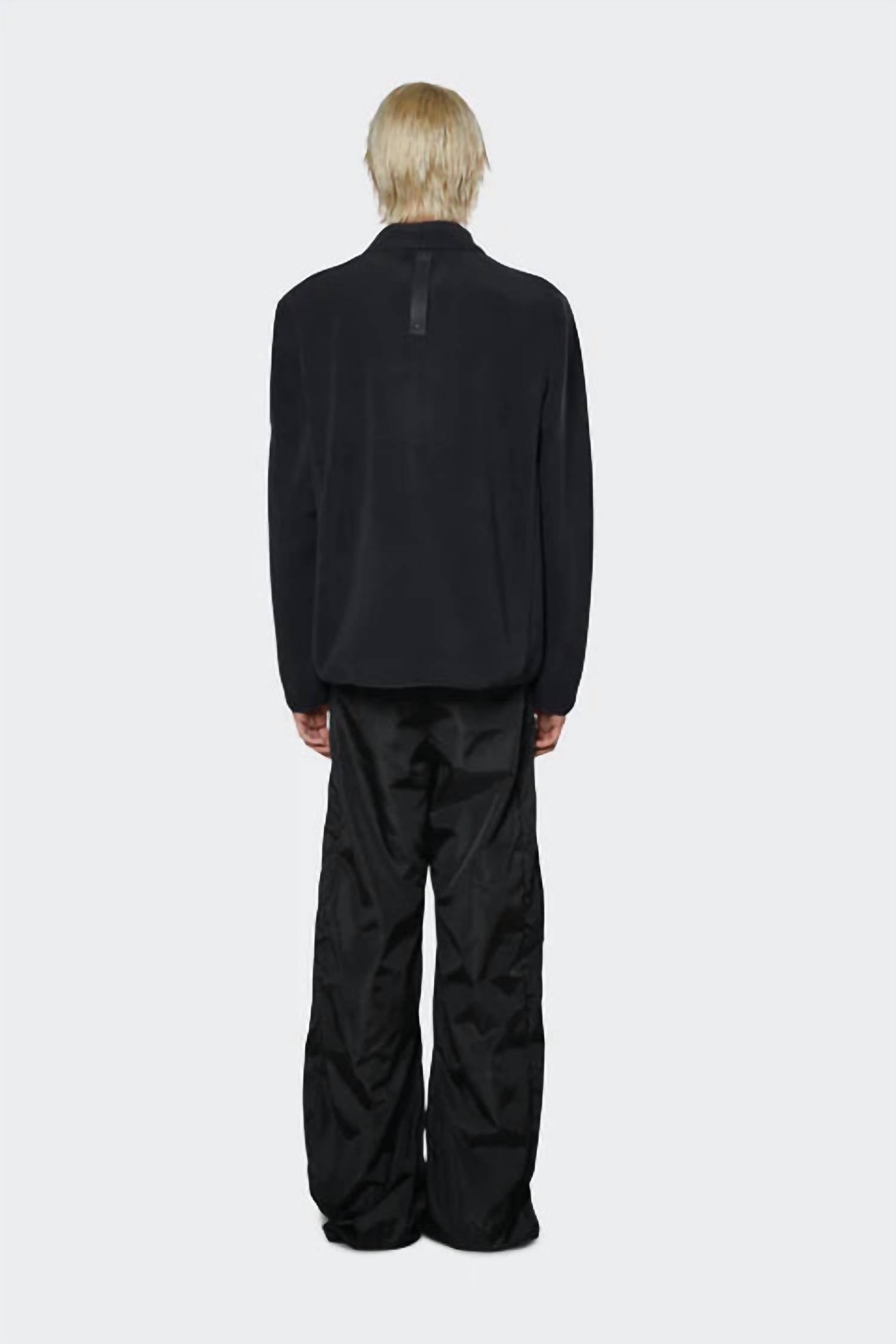 Rains Fleece Pullover in black - men's long sleeve top - alternate view