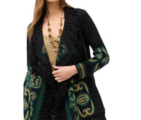 Johnny Was Women's Biya Draped Sweater in black - women's sweater