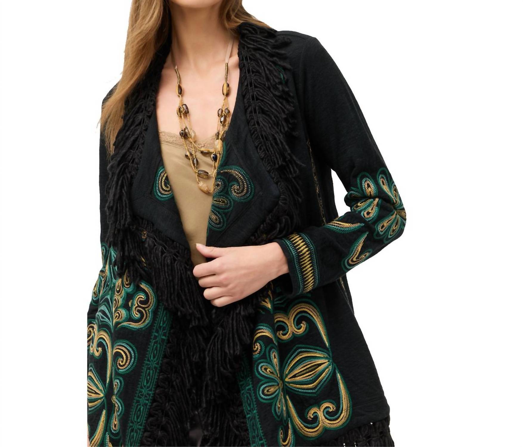 Johnny Was Women's Biya Draped Sweater in black - women's sweater