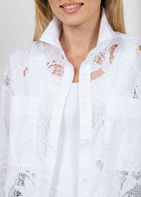 Joseph Ribkoff - Cotton Lace Boxy Embroidered Blouse