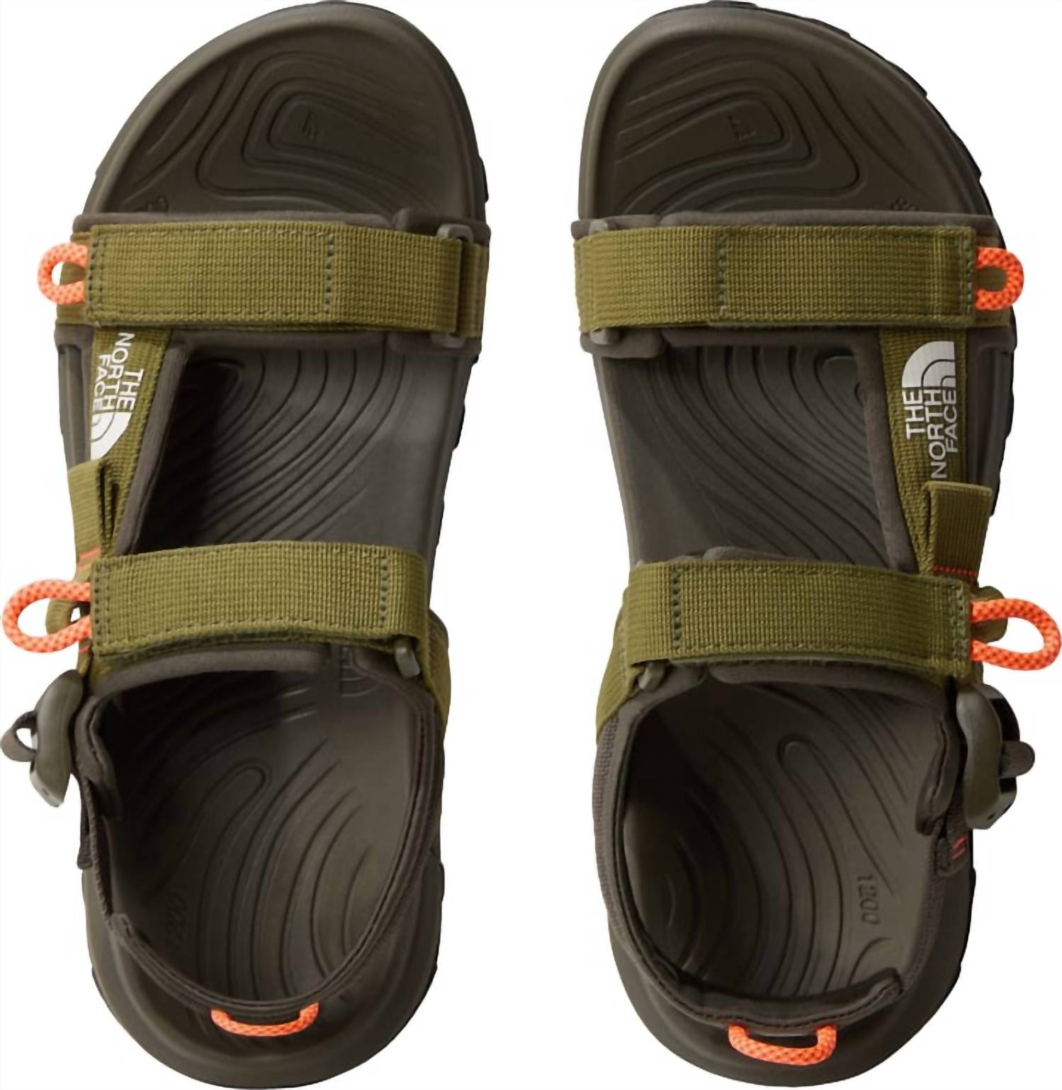 THE NORTH FACE Men's Explore Camp Sandals in forest olive taupe - men's sandal - detail view
