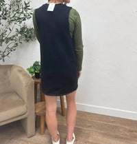 HYFVE Sleeveless V-neck Sweater Dress in black - women's dress - alternate view