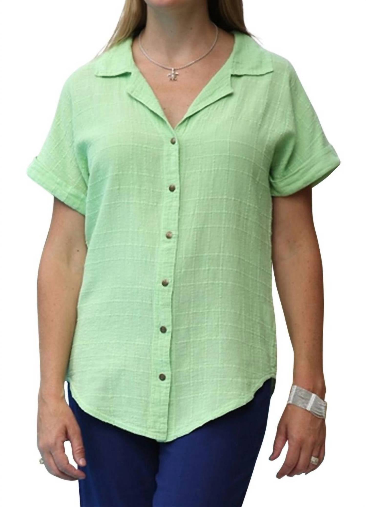 Ezze Wear - Ronnie Dotty Gauze Cotton Snap Shirt