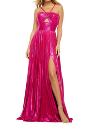 Sherri Hill - Rich Metallic Pleated Prom Dress