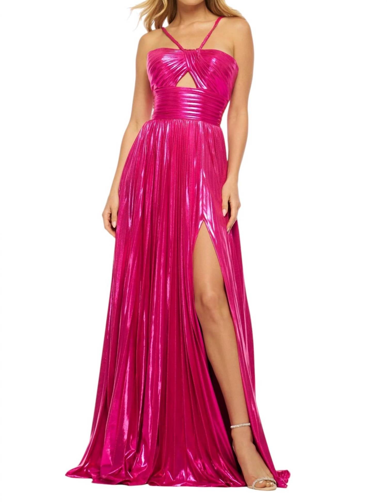 Sherri Hill - Rich Metallic Pleated Prom Dress