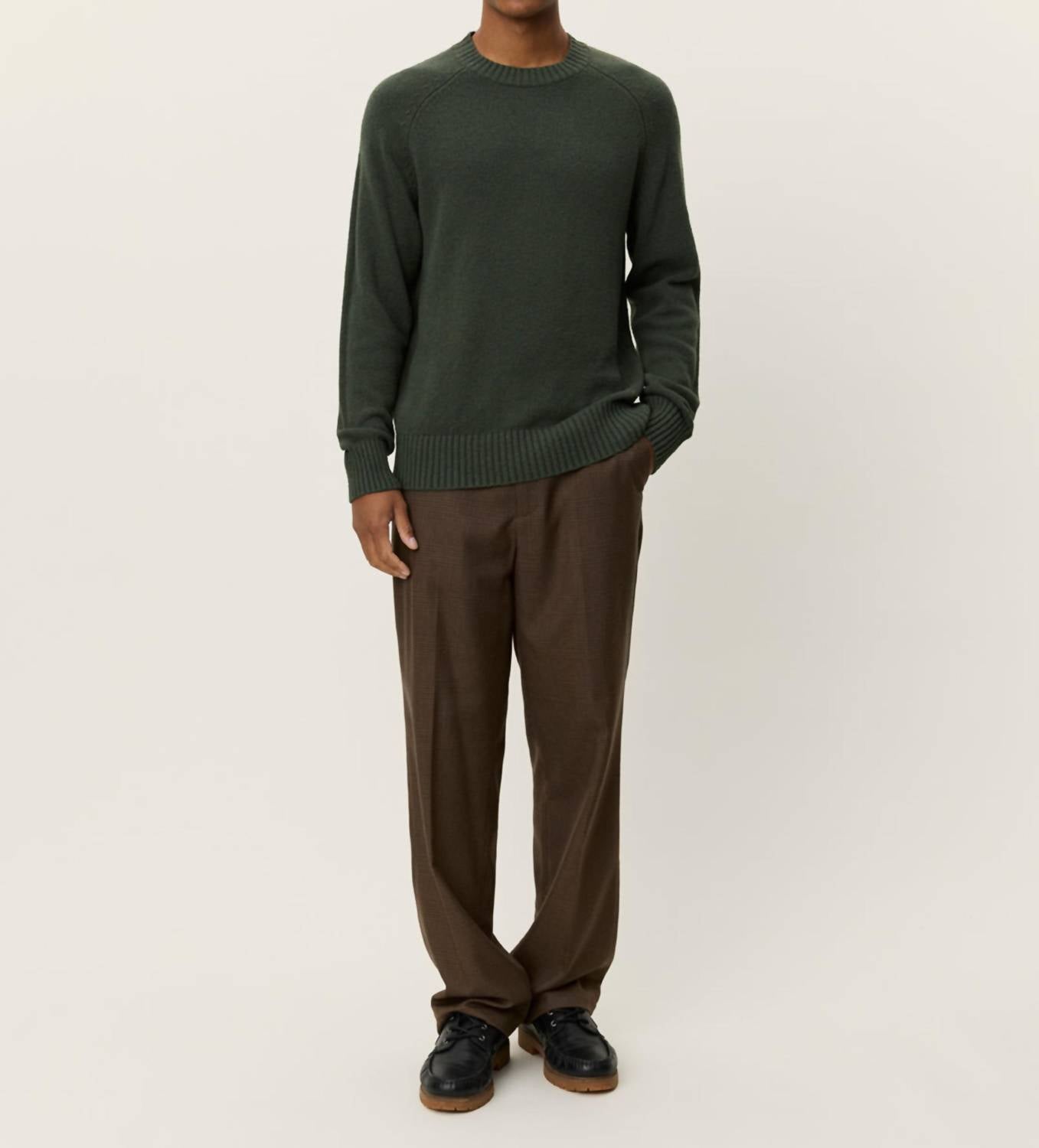 Les Deux Brad Roundneck Knit Top in duffel bag - men's long sleeve top