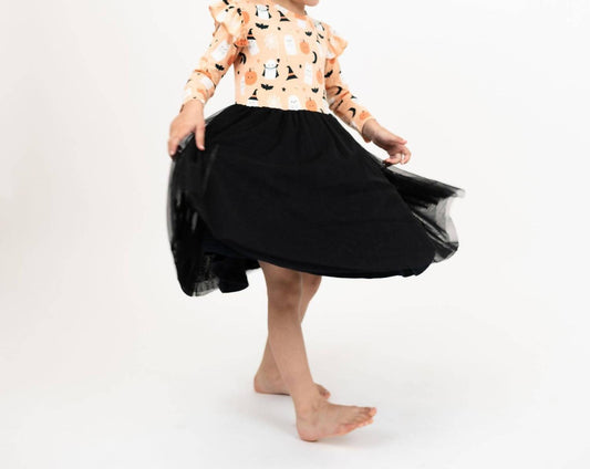 Emerson And Friends - Girls Boo-tastic Halloween Glow-in-the-dark Ruffled Twirl Dress